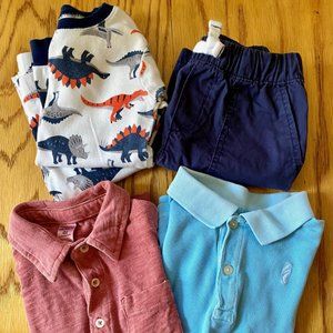4T Carter's Lot: 2 Polo Shirts, 1 Short & 1 PJ Set